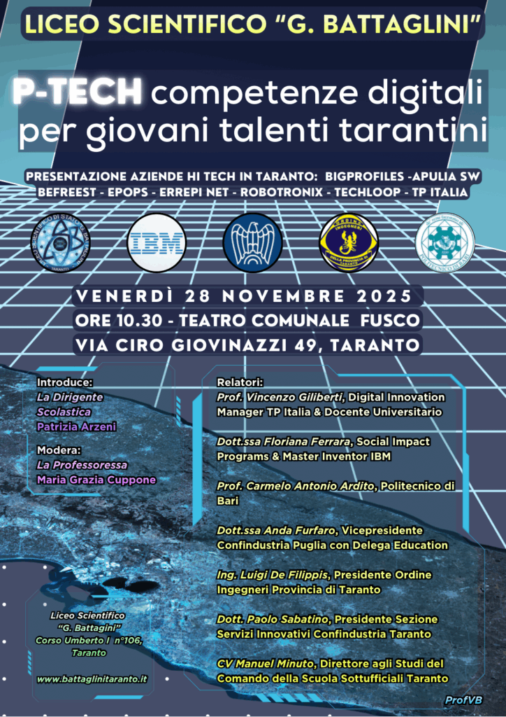 Progetto P-Tech: competenze digitali per giovani talenti tarantini